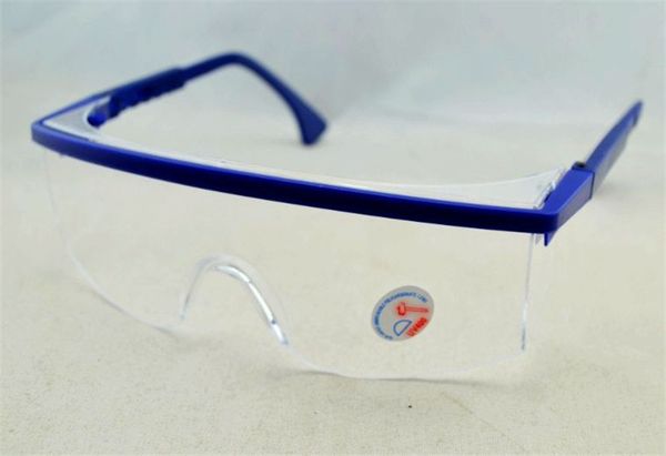 Nueva llegada marco azul ajustable Dental a prueba de polvo Control de sedimentos gafas protectoras contra salpicaduras de ojos gafas de seguridad 10 unids/lote