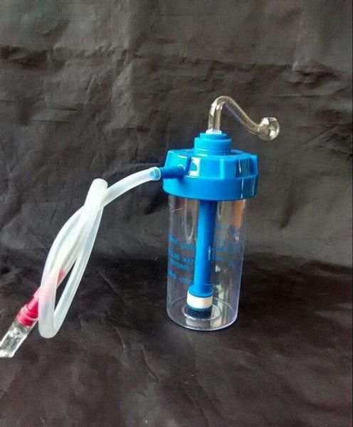 Envío gratis ---- 2015 nuevos modelos de cilindros de oxígeno azul Acrílico Hookah / bong, alto 14 cm, accesorios de regalo (olla + pajita)