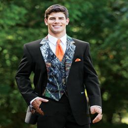 2015 Nouveaux smokings de camouflage Unique One Button Camo Mens Mariding Cost Notched Avery Groom Wear Prom Cost For Men Jacket Pants Vest TI 311F