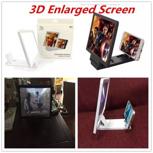 F1 universel téléphone portable agrandisseur d'écran amplificateur loupe affichage vidéo 3D pliant agrandisseur yeux support de protection avec emballage