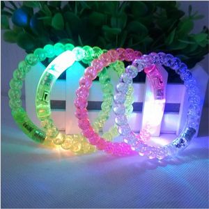 2015 Nuevo diseño Pulsera LED de luz flash al por mayor brazalete acrílico más colores Pulseras LED para el concierto de barra de fiesta