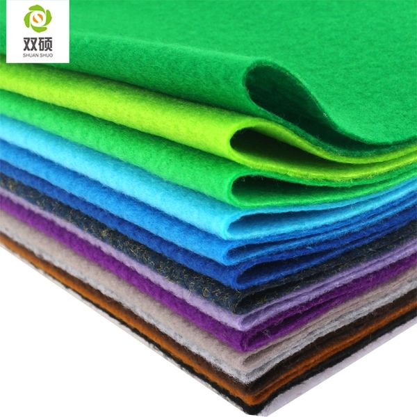 2015 nouveau mélange de haute qualité couleur doux Polyester feutre non tissé tissu bricolage feutre tissu Pack 1.5 MM d'épaisseur 24 PCS/lot 30X30 CM RN-24-2