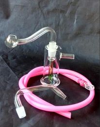 Livraison gratuite nouveau mini narguilé en verre coloré / bong en verre, accessoires cadeaux (pot en verre + marchepied + paille), couleur rand
