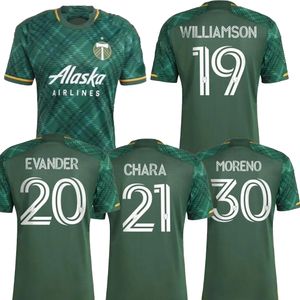 Portland Timbers 23-24 Camiseta de fútbol local visitante Calidad tailandesa personalizada 19 Williamson 20 EVANDER 21 CHARA 30 Moreno Ropa de fútbol