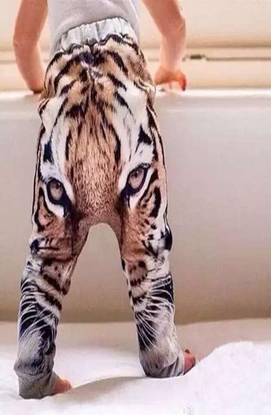 2015 New Spring and Autumn Children Tiger Harem Pants 3D Boys Impreso Pantalones casuales Harem Kids Niños de animales Slacks Swein8510485