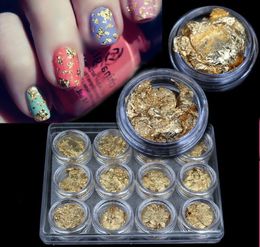 2015 Nouveau supernova DIY 3D Nail Art Decorations Foil d'or pour gel UV Acrylique Décoration de l'ongle 12pcSset6333080