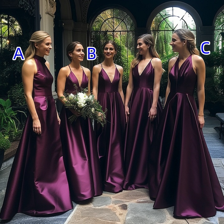 Grape Bridesmaid Dresses Wester Garden Country Wedding Guest Maid of Honor Gowns Women A Line Satin Evening Prom Dresses Custom Made