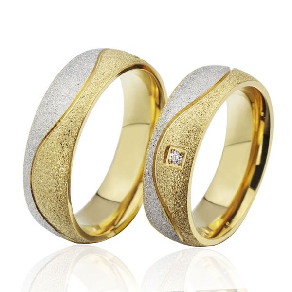 2015 nouveaux mariages événements anneaux pour hommes et femmes terne polonais marque en acier inoxydable bijoux en zircone