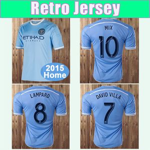 2015 New York City Retro Soccer Jersey Lampard M￩lange David Villa Pirlo Special Edition Classic Vintage Football Shirt Sleeve