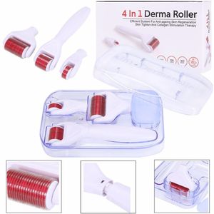 4 in 1 Derma Roller Roestvrij legering Naalden Drs Dermaroller met 3 hoofd (1200 + 720 + 300 naalden) Kit voor acne verwijdering