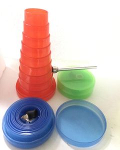 Acrílico de bolsillo plegable Bong Stretch Tower Hookah Plástico Tubo de agua flexible Cohete Tabaco Bongs Tubos de viaje
