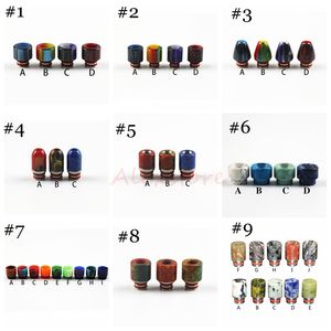 9 styles de résine époxy en acier inoxydable pierre de jade à large alésage 510 embouts d'égouttement à filetage turquoise embout buccal adapté à TFV8 Kennedy 24 RDA