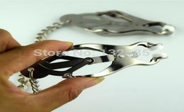 2015 S M produits de sexe jouets pour Couples papillon femmes pinces à seins en métal avec Clips de chaîne stimulateur Teaser Labia Clip5978624