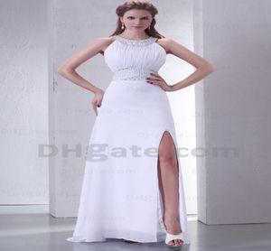 2015 sexy chiffon geplooide rijk prom jurken zijsplit juweel vloerlengte feestjurken hw079 dhyz 012813311
