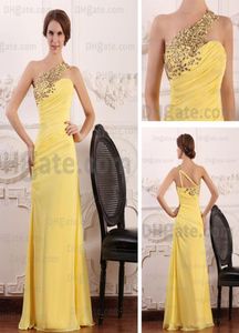 2015 Spring Fashion Evening Party Dresses One Shoulder Rhinestones Beaded Sheer Strap Actual Images4689233