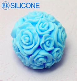 2015 Timelimited Rose Silicone Soap Molds Candle Mold Cake Decorating Tools AF003 1PCS BKSILICONE287R1932082