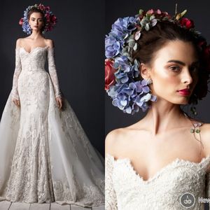 2015 vintage kant trouwjurken met extra kapel trein op maat gemaakte lieverd lange mouwen sexy country trouwjurk sexy bruidsjurken