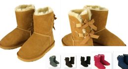 2016 Wholesale! Nieuwe Fashion Australia Classic Tall Winter Boots Echt leer Bailey Bowknot Dames Bailey Bow Snow Boots Schoenen Boot @ 885