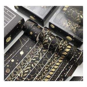 2016 Rubans adhésifs 10 pièces/ensemble ruban Washi doré masquage Vintage autocollant décoratif mignon Scrapbooking journal papeterie Jkxb2103 Drop Delive Dhg8U