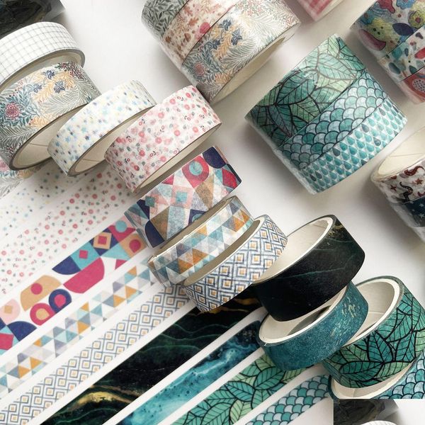 2016 Rubans Adhésifs 3 Pcs / Set Washi Tape Diy Décoration Japonais Masquage Autocollant Pour Scrapbook Journal Planificateur Arts Artisanat Xbjk2112 Drop Dhbnr