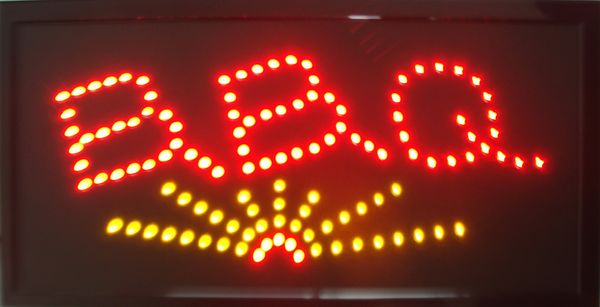 Animé BBQ LED signe 19 x 10 LED Business Light Sign of Led Free
