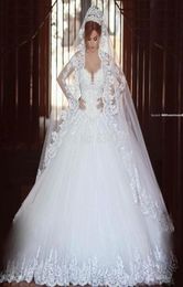 2016 ARABÍA VELOS NADUALES ACCESORIOS DE CABELLO BODA BLANCA CRISTAL LARGO LARGO LACE TUL Catedral Longitud 3 M Iglesia Velo con 6599892