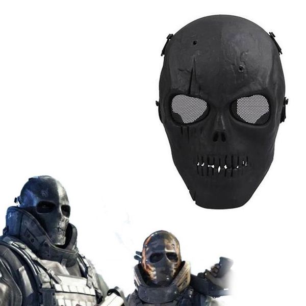 2016 Army Mesh Full Face Mask Skull Skeleton Airsoft Paintball BB Gip Game Protect Safety Mask261k
