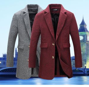 2016 herfst nieuwe mannen windjack jas lange sectie van mannen zakelijke casual slanke revers effen kleur heren groot formaat vacht tij