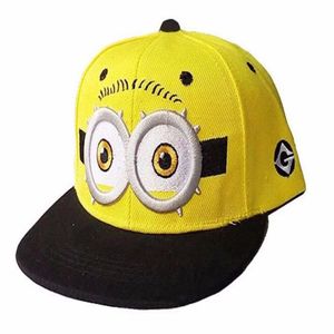 2016 Baseball Cap Kinderen Gorras Yellow Cartoon Minions Casquette God Steal Dads Film Canvas Flat Snapback Hip Hop Hat2340