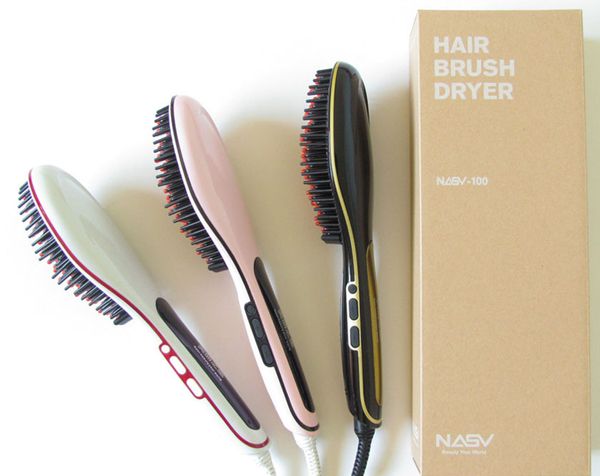 2016 Beautiful Star NASV LCD Haarbürste Trockner Elektrisches digitales Haarglätter-Werkzeug Haar Gerader Kamm 3 Farben Kostenlos per DHL