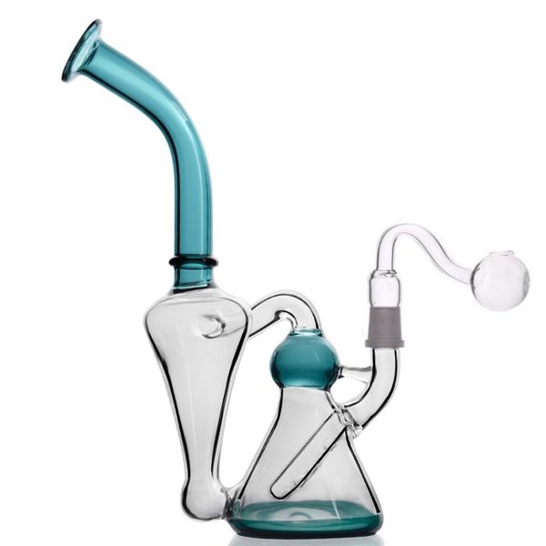 Meilleur verre deux bongs en verre de couleur Livraison gratuite 2 Fonction Pièces en verre en verre fumer les narades de pipe 14 mm shisha joint