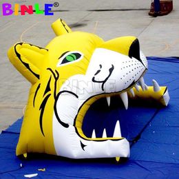 2016 meilleure qualité tête de tigre gonflable tunnel de tête de tigre gonflable tunnel de mascotte de tigre gonflable pour le sport