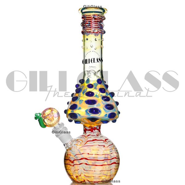 12inchnes Green Zob Hitman vaso de precipitados bong Tubos de vidrio de colores dab rig bongs patrón Rasta fumar pipa de agua plataformas petroleras headshop hookah