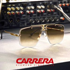 2016 Marque Carreraa Lunettes De Soleil Vintage Lunettes De Soleil Sans Monture pour Hommes Marque Design Carré Coupe Lentille Lunettes De Soleil Dégradées Femmes Mode Nuances Gafas De Sol