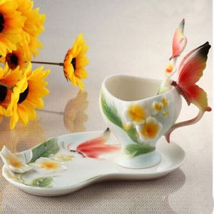 Butterfly Coffee Cup Cute Sculpture Quality Mug Creative luxe mok prachtig cadeau mooi