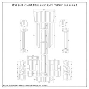 2016 kaliber 1 265 Silver Bullet Swim Platform Cockpit Boat Eva Teak Deck Pad