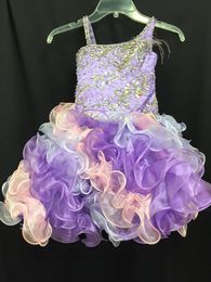 2021 Kleurrijke peuters Pageant jurken met kralen riemen en tiered rokken echte foto's kristallen kleine rosie ritzee meisjes pageantjurken