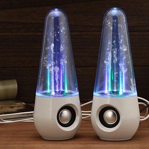 Cool USB Kleurrijke Dansende Water LED Licht Mini Stereo Luidspreker Muziek Fontein Mini Versterker Fontein Luidsprekers voor PC/mobiele Telefoons