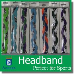 2017 Aangepaste triple gevlochten sport hoofdband met antislip grip voor het uitvoeren van voetbal softbal basketbal volleybal crossfit yoga voor meisjes wome