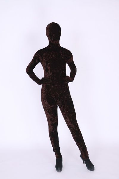 2016 párrafo de terciopelo rojo profundo cuerpo completo Spandex Lrcra Zentai traje Fanny Body Suit