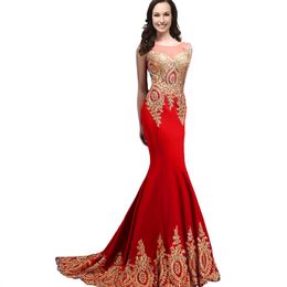 2021 Avondjurken Sheer Jewel Hals Illusion Terug met Crystal Mermaid Rhinestones Prom-jurken Gratis verzending Goedkope Custom Towns