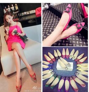 2016 flats schoenen vrouwen merk puntige teen vrouwen plus size party jurk schoenen lage hak bruiloft schoenen grote maat