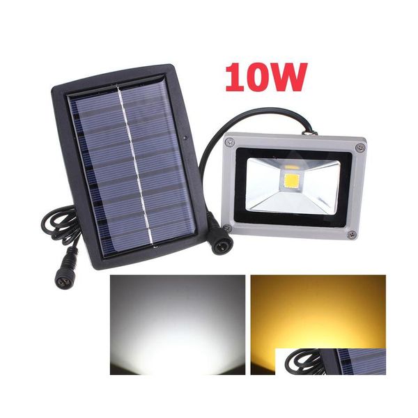 2016 Projecteurs 10W Solaire Alimenté Lampe Led Projecteur Étanche Extérieure Lumière D'inondation Jardin Cour Pelouse Paysage Projecteur Mur Decoratio Dhabv