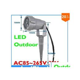 2016 Floodlights LED Garden Licht 3W High Power Outdoor Spot Lamp AC85265V Drop Delivery Lights Lighting Dhiqj