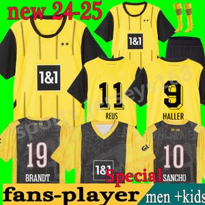 24 25 Sancho Home Soccer Jerseys Fans Joueurs Reus Haller Dortmunds Special Edition Men Kids 50 ans Kit Moukoko Hummels 2024 2025 Brandt Football Shirts Brandt Yeyna