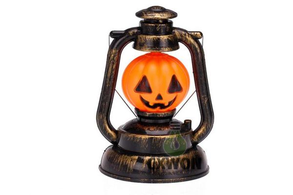 2016 Halloween décoration Trick jouets Mini citrouille lanterne lumière avec son Fantôme sorcière main lampe Batterie alimentation pour enfants cadeau