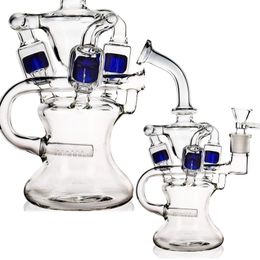 Blauwe Dab Rig Hookahs Water Pijpen Bongs 14,4 mm Glazen kommen Bongs Oil Rigs Roken Bong 10.5 inch lang groen