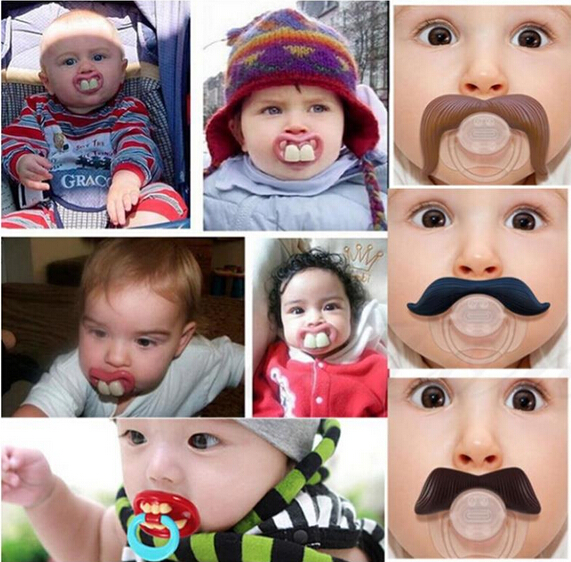 Sıcak Satmak Bebek Emzik Komik Sevimli Diş Bıyık Erkek Bebek Kız Bebek Emzik Ortodonti Kukla Sakal Meme Emzikler Güvenli