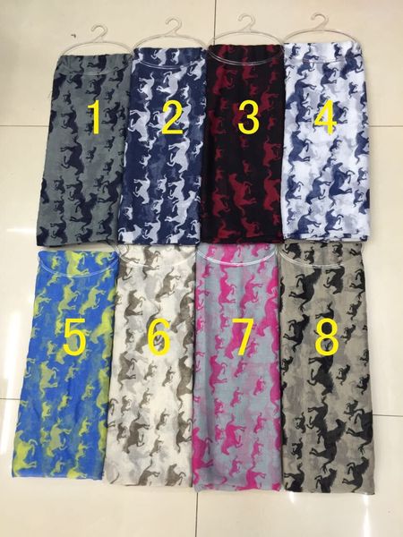 2016 Venta Caliente Moda Nuevo Caballo Imprimir Bufandas Chales Patrón Animal Wrap Hijab Bufanda Larga Mezcla 8 Color Al Por Mayor 10 unids / LOTE Envío Gratis