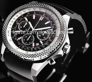 2016 Hot koop heren chronograaf horloge topkwaliteit quartz stopwatch zwarte rubberen band datum horloges 204